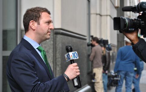Attorney Evan Hughes reporting for news coverage.