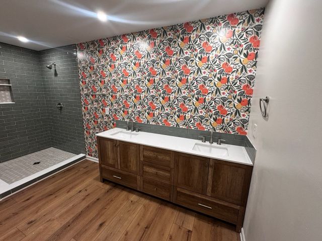 Wallpaper installation completed in Simpsonville, SC. Project completed in approximately 6 hours.