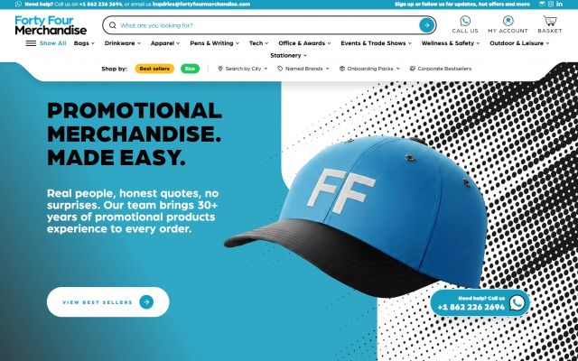 Screenshot of our website