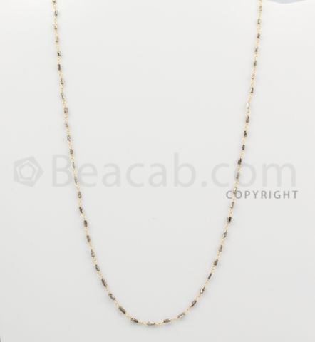 2.00 to 4.00 mm 1 Line Brown Diamond Tube Beads Wire Wrap Necklace 18 inches