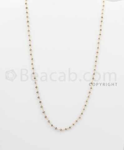 2.00 to 3.00 mm 1 Line Brown Diamond Faceted Beads Wire Wrap Necklace 18 inches