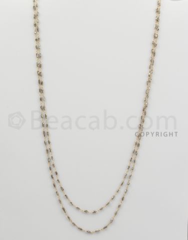 2.10 to 2.30 mm 1 Line Brown Diamond Tube Beads Wire Wrap Necklace 40 inches