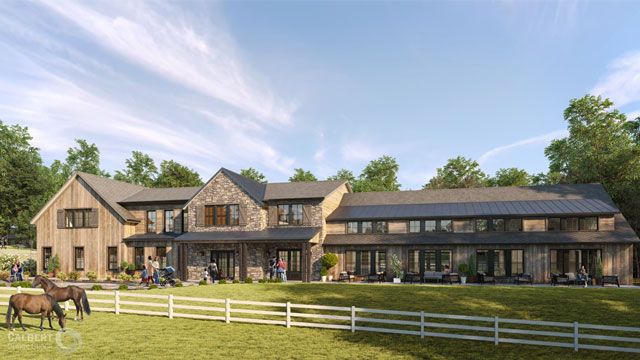 Rustic aquatic center located on horse farm